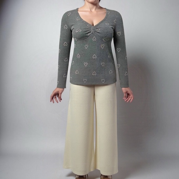 TORRID Candy Canes Thermal V-Neck Long Sleeve Cinched‎ Henley NWT Size 2X - Picture 5 of 13